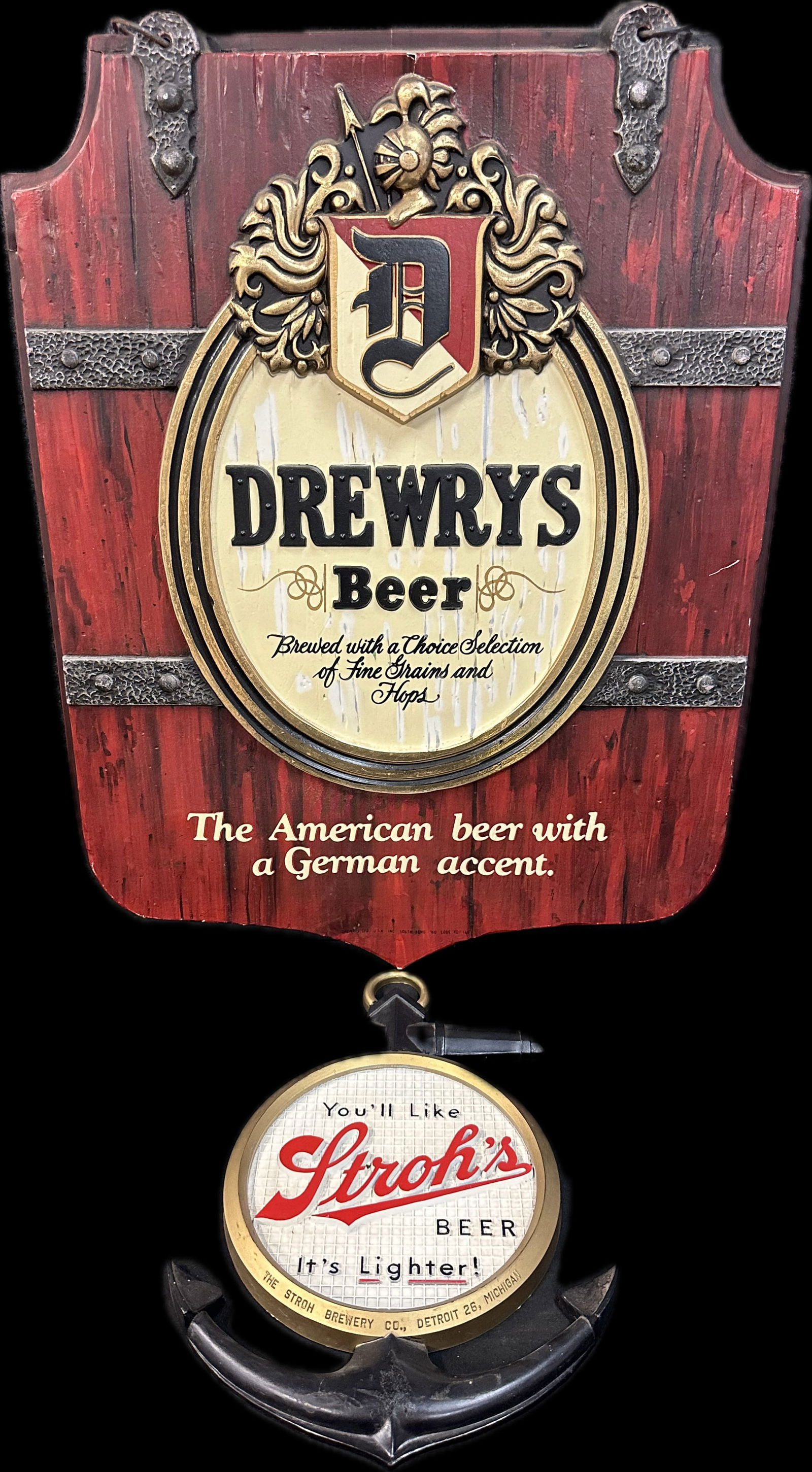 Drewrys Beer & Stroh's Plastic 60s Advertising Signs (1 of 13)