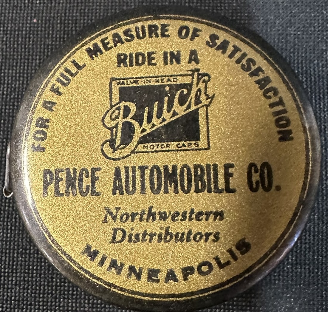 Antique 1920s Buick Pence Automobile Co Minneapolis Celluloid Advertising Tape Measure (1 of 7)