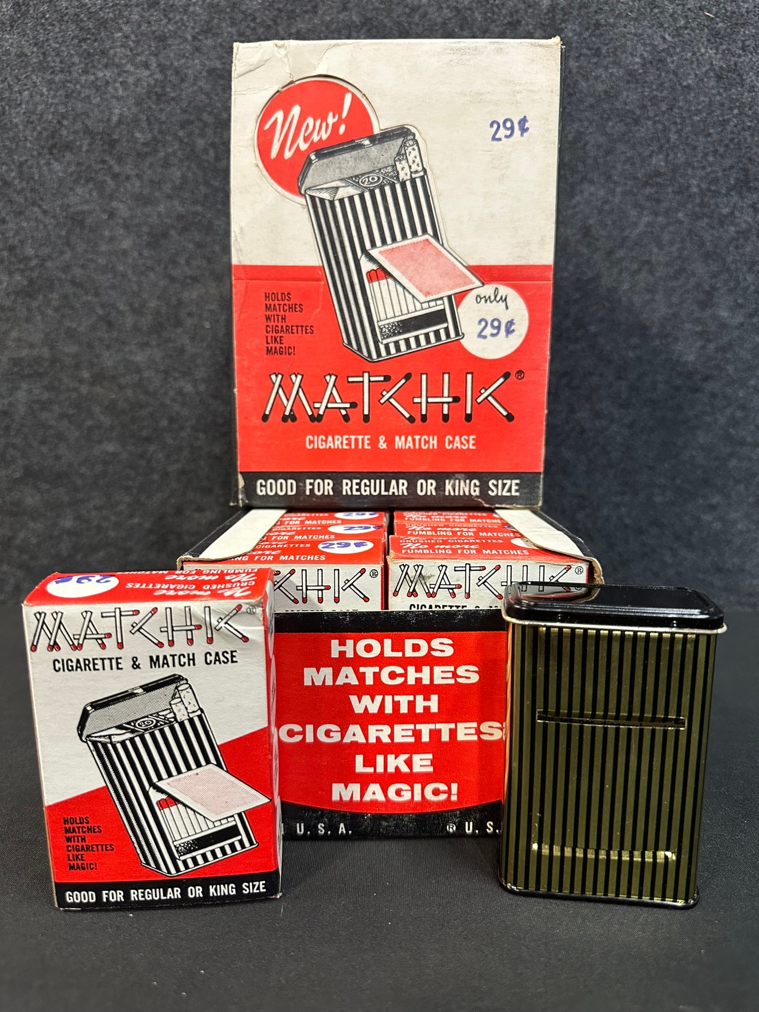 2 Cases Full 1950s NOS 24 Matchik Original Cigarette Case Box (1 of 19)
