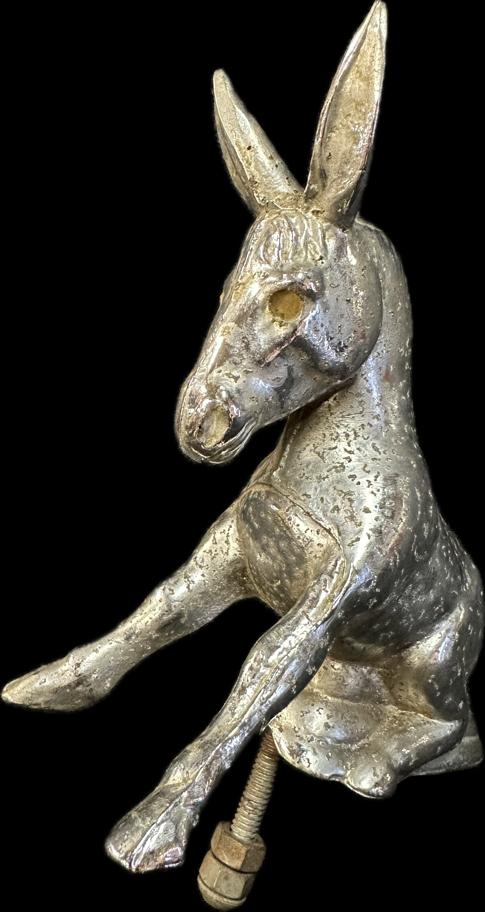 Early Donkey Cast Original Lighted Hood Ornament: 5.25" x 3.75" x 7"