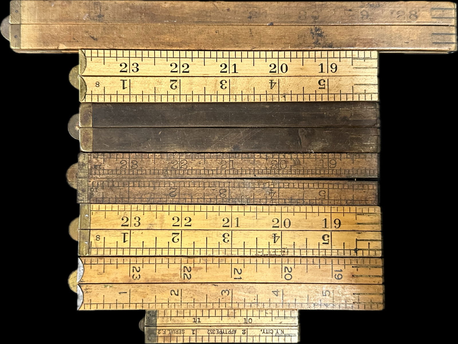 Lot 7 Antique Early 1900s Boxwood Stanley & Lufkin Rulers Rule (1 of 8)