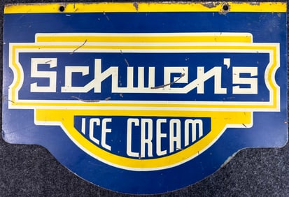 Schwen's Ice Cream Double Sided Painted Metal Advertising Sign