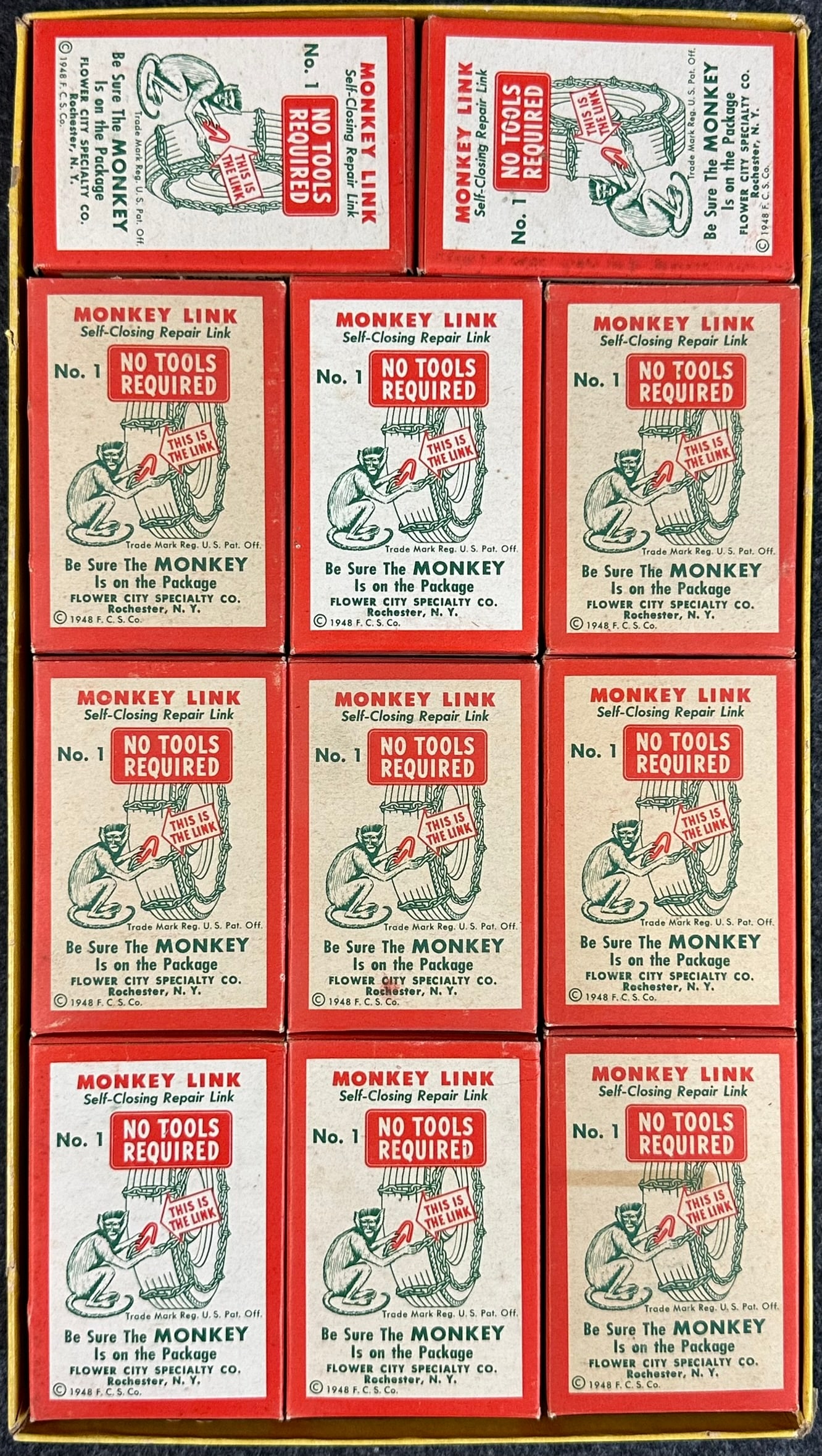 Original NOS 1948 Monkey Link No 1 Service Station Store Display Box (1 of 6)