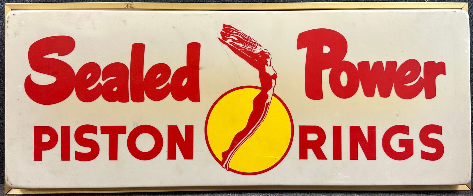 1950s Sealed Power Piston Rings Double Sided Plastic Lighted Advertising Sign (1 of 9)