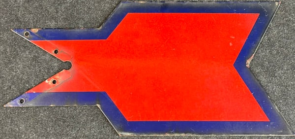 Sunoco 1940s Service Station DSP Porcelain Advertising Arrow Tail Sign