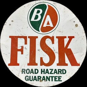 BA Fisk Road Hazard Guarantee Single Sided Painted Metal 18" Sign