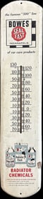 Bowe's Seal Fast 1950s Radiator Chemicals Advertising Thermometer Sign
