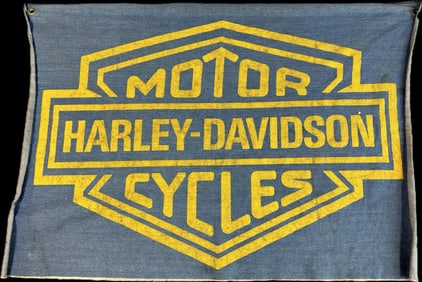 Harley Davidson Motorcycles Original Denim Dealer Advertising Banner Sign