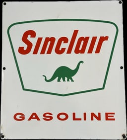 Sinclair Gasoline Single Sided Porcelain Advertising Gas Pump Plate