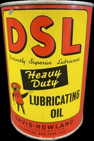 Full DSL Davis Howland Heavy Duty Lubricating Motor Oil Quart Can
