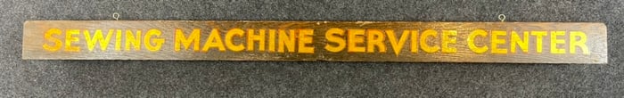 Sewing Machine Service Center Original Wooden Advertising Hanging Store Display Sign