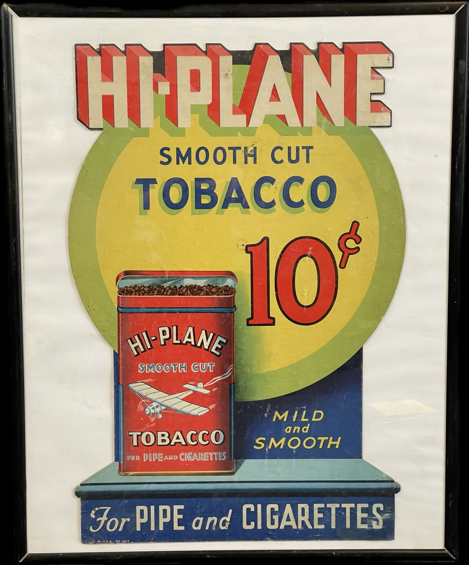 Hi-Plane Smooth Cut Tobacco For Pipe & Cigarettes Cardboard Easel Back Advertising Sign (1 of 8)