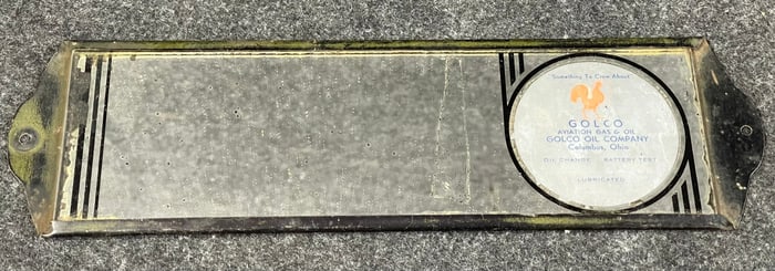 Golco Aviation Gas & Oil Co Columbus Ohio 1930s Automotive Advertising Car Mirror