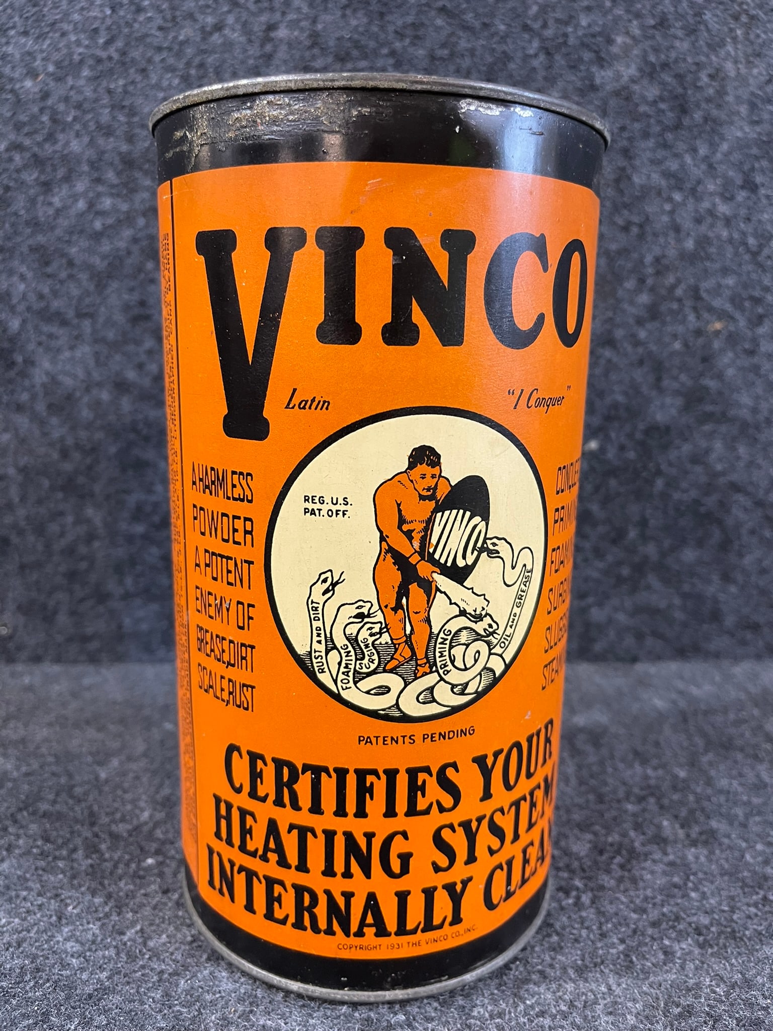 Vinco 3lb Original Advertising Metal Powder Tin w/ Incredible Graphics (1 of 9)
