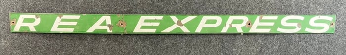 REA Express Single Sided Porcelain Advertising Strip Sign