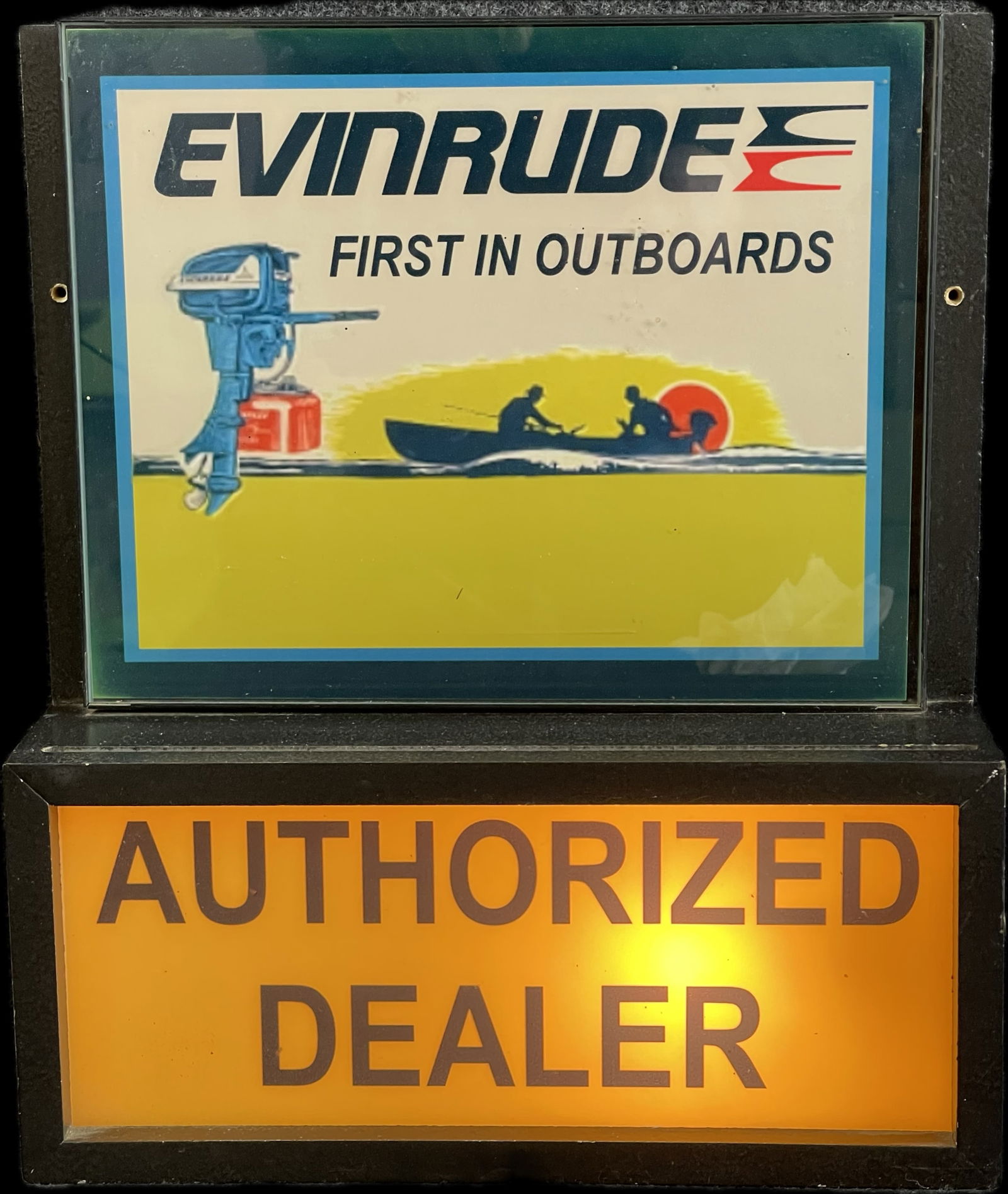 Evinrude First In Outboards Authorized Dealer Lighted Advertising Countertop Sign (1 of 10)