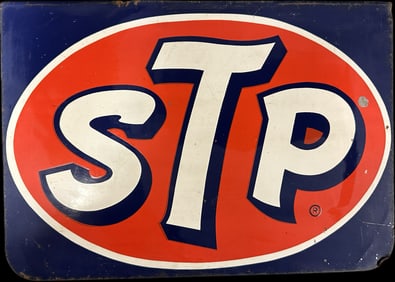 STP Embossed Painted Metal Advertising Rack Topper Advertising Sign