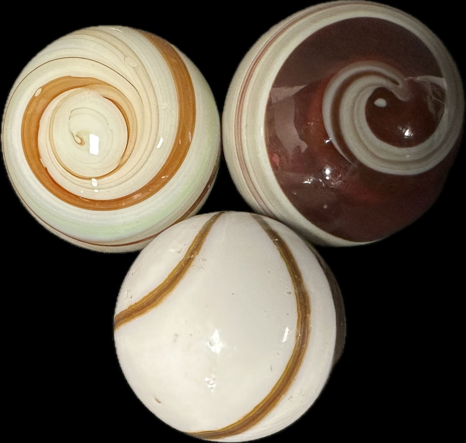 Lot 3 1920s-30s Brown, White & Red Swirl Automotive Shiftknobs (1 of 7)