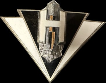 Hudson 1920s Porcelain Enamel Radiator Car Emblem Badge - High Grade