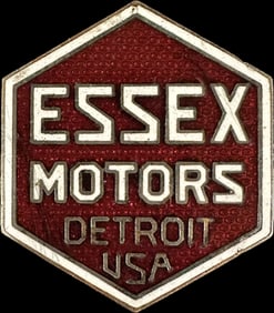 Essex Motors Detroit USA Porcelain Enamel Radiator Badge Emblem