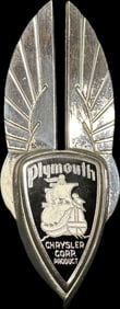 1934-1936 Plymouth Chrysler Corp Radiator Badge Enamel Car Emblem - High Grade