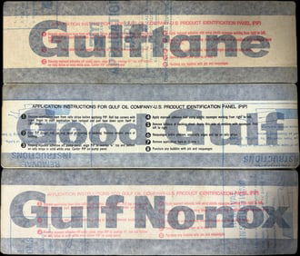 Lot 11 NOS Original 1960s Good Gulf Gulftane No-Nox Gas Station Pump Decals