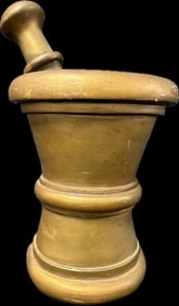 Vintage 1960s Mortar & Pestle Chalkware Advertising Sign by Richter