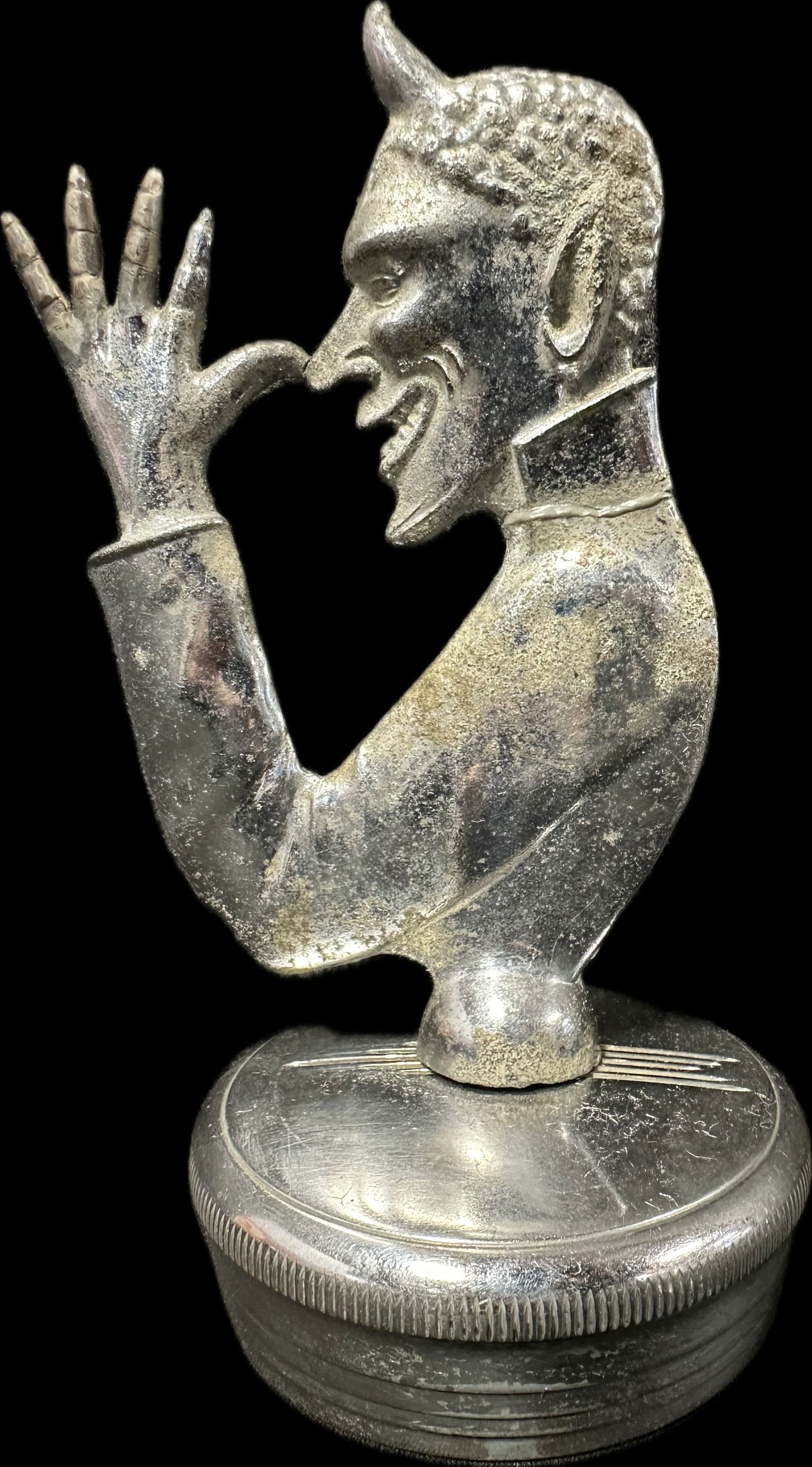 Vintage 1930s Original Devil Hood Ornament Radiator Cap Car Mascot (1 of 7)