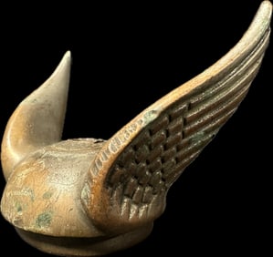 Unusual 1920s Winged Radiator Cap Hood Ornament Mascot
