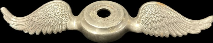 Antique Early 1920s 10.75" Detailed Winged Hood Ornament Radiator Cap Base