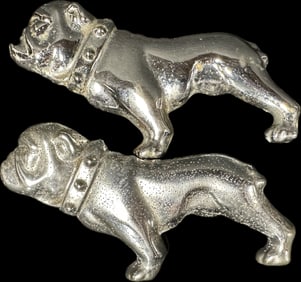 Vintage 1950s Mack Bulldog Truck Side Automotive Chrome Emblems