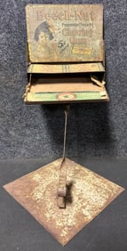 Rare Antique 1920s Beech-Nut Chewing Gum Original Countertop Tin Advertising Store Display