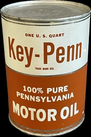 Full Key Penn 100% Pure Pennsylvania Motor Oil Metal Quart Can Ferndale Michigan