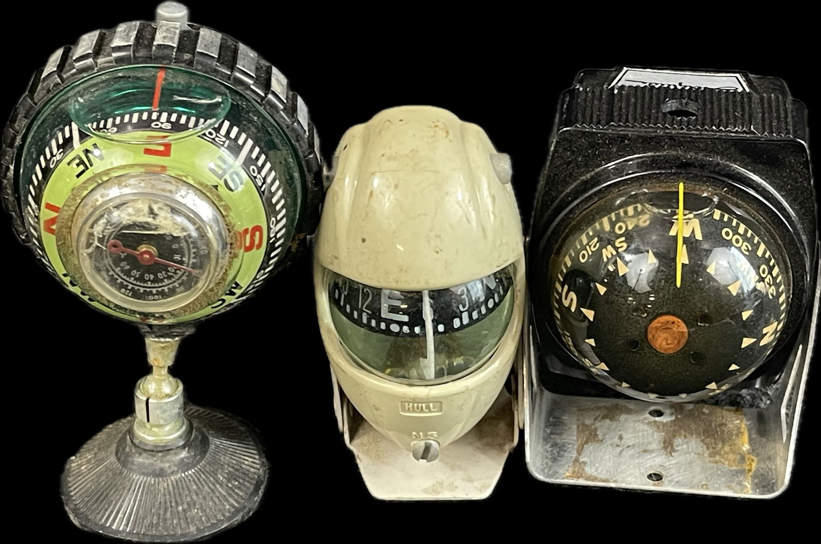 Lot 3 Original 1940s-50s Automotive Car Compasses by Hull & Airguide (1 of 11)