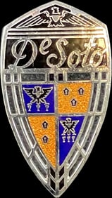 Rare NOS 1935-36 DeSoto Airflow + Airstream Enamel Radiator Badge Emblem