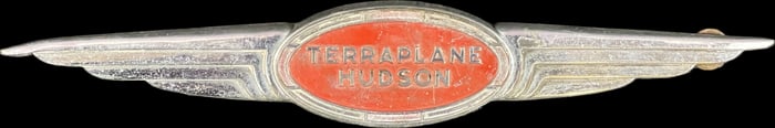 1930s 1937 Terraplane Hudson Painted Embossed Fender Badge