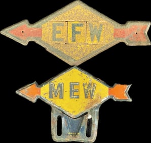 Lot 3 Original 1940s-50s Sunoco Gas Station Metal License Plate Toppers & Patch