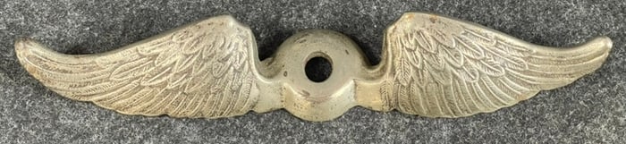 Antique 1920s 9.5" Wingspan Original Motometer Base Ornate Wings Hood Ornament