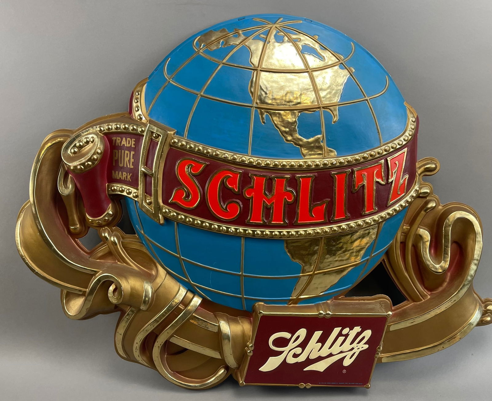1950s Schlitz Beer Vacuum Form Molded Plastic Advertisign Bar Sign (1 of 7)
