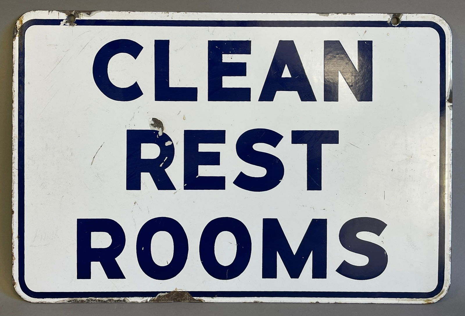 Clean Rest Rooms Double Sided Porcelain Hanging Advertising Service Station Sign (1 of 11)