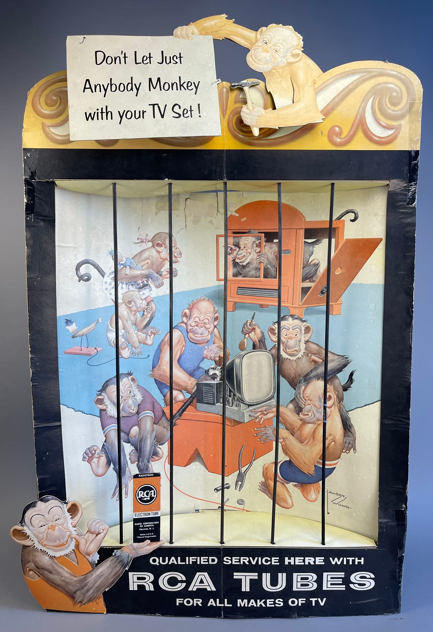 RCA Tubes Original 1960s Cardboard Advertising Window Store Display Advertising Sign (1 of 9)