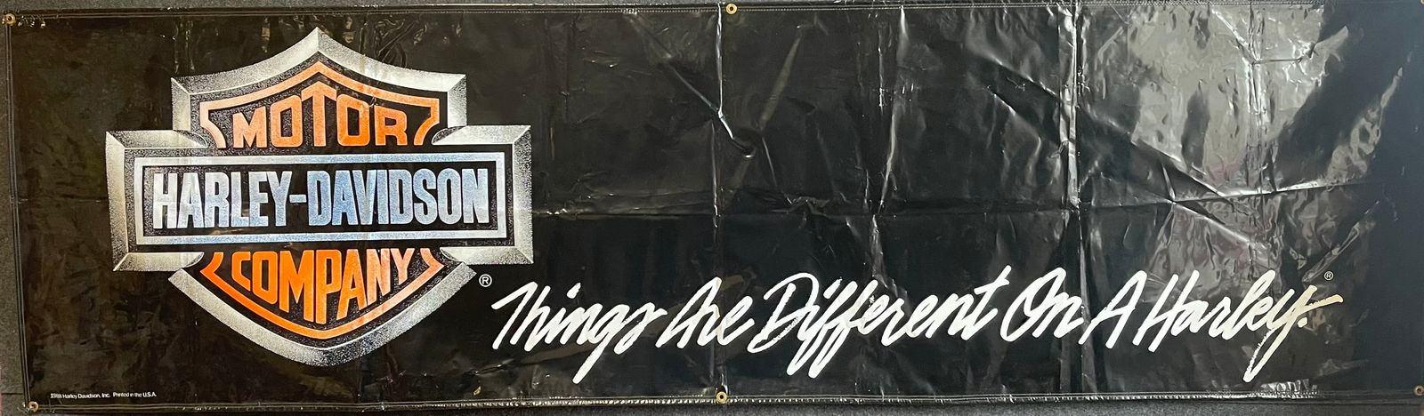 1988 Dated Harley Davidson Vinyl Advertising 10' Motorcycle Banner (1 of 7)
