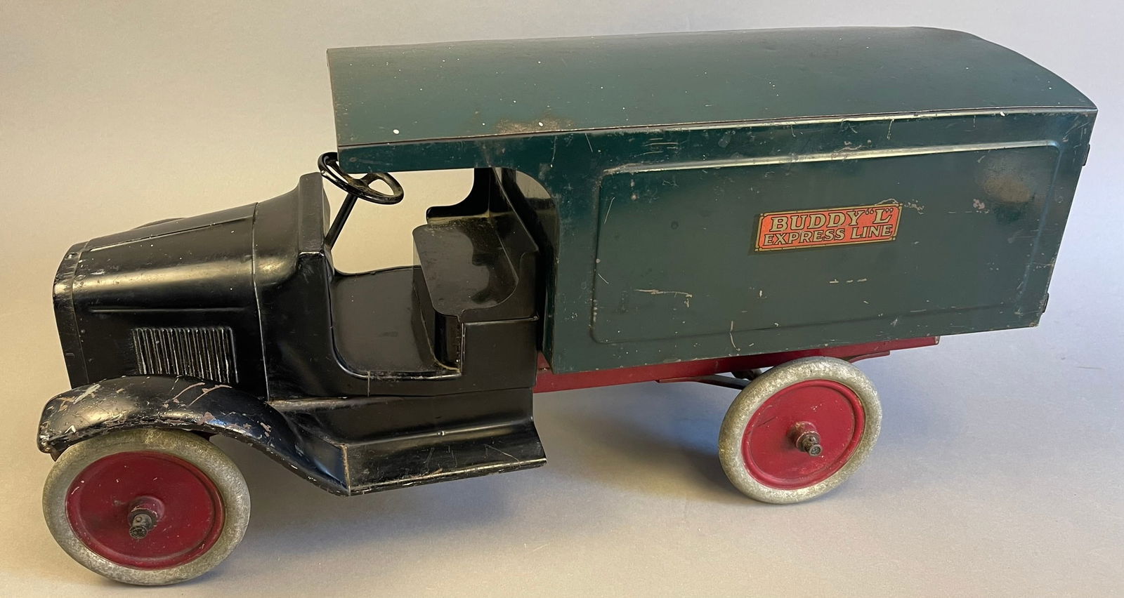 Antique Original 1920s Buddy "L" Express Line Pressed Steel Ride-On Truck (1 of 12)