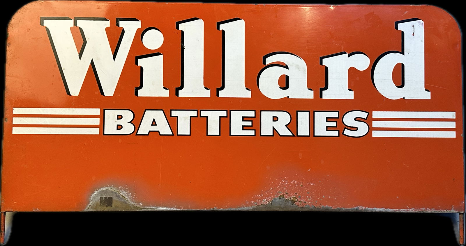 Willard Batteries Painted Metal Advertising Store Display Rack Sign (1 of 9)