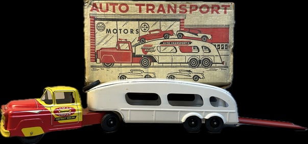 Original Marx Lumar Transport Contract Hauling Tin Metal Toy w/ Cardboard Box