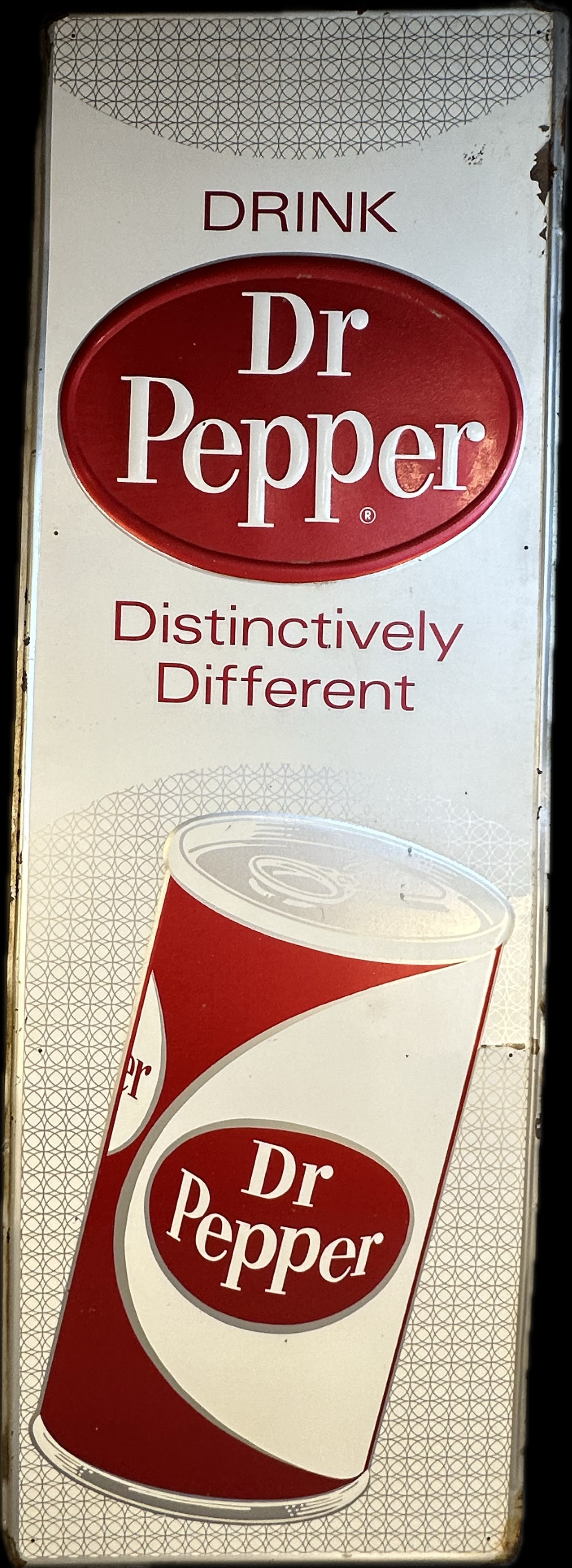 1960s Drink Dr Pepper Distinctively Different Embossed Advertising Soda Pop Sign (1 of 5)