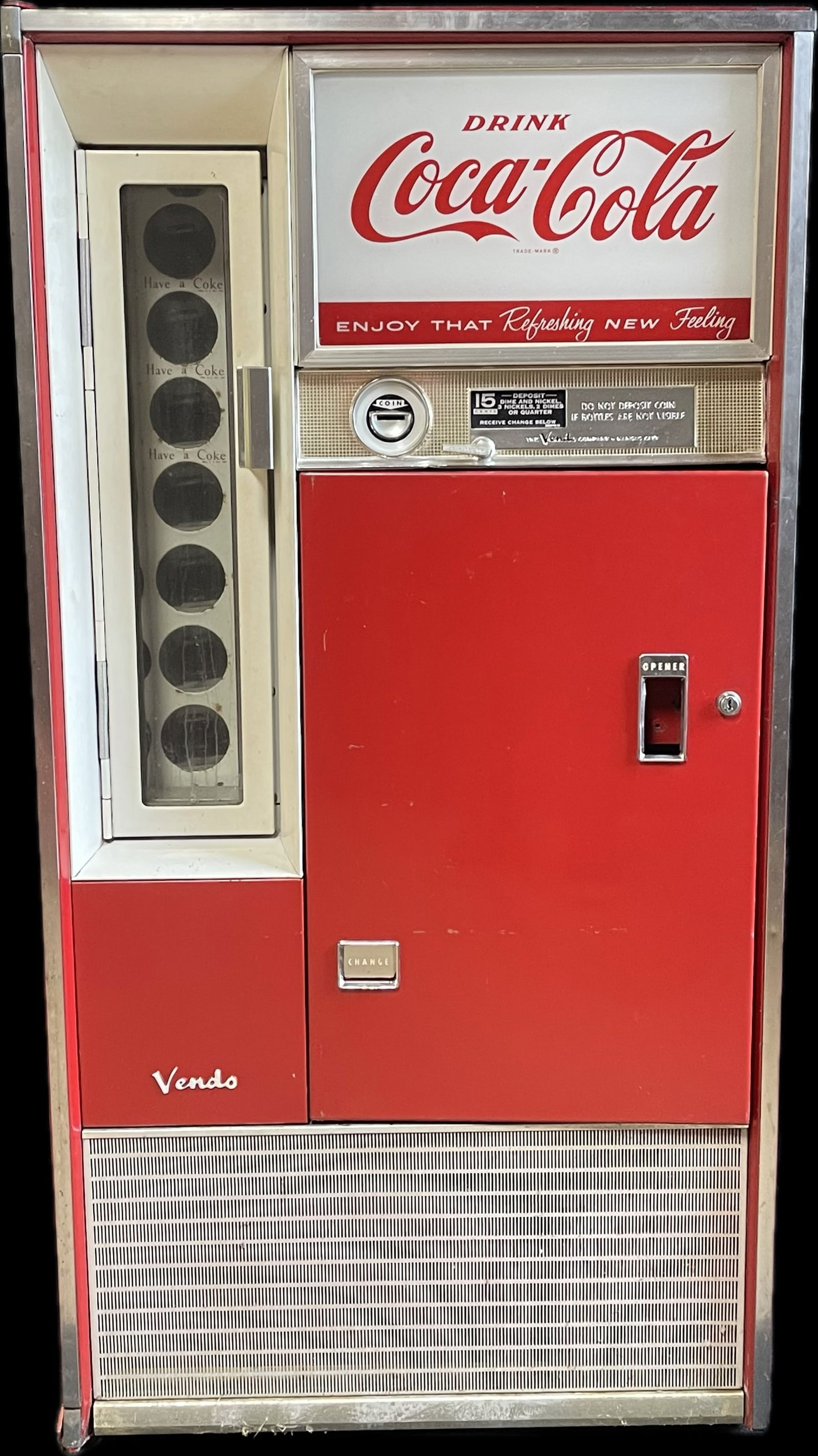 Coca Cola H63B Original Vendo Unrestored Soda Pop 15Cent Vending Machine (1 of 20)