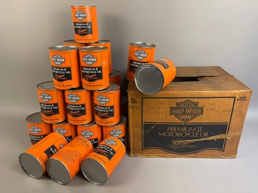 Full NOS Case Harley Davidson Motorcycle 1980s Composite Motor Oil Quart Cans