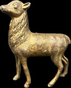 Antique Original AC Williams Cast Iron Deer Doe Coin Bank