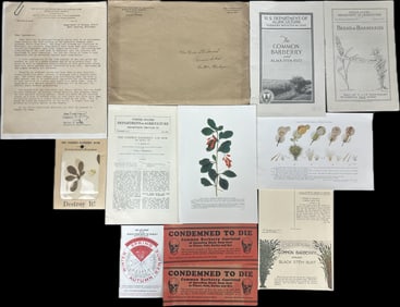 Large Lot of 1920s US Dept. of Agriculture Barberry Bush Related Ephemera